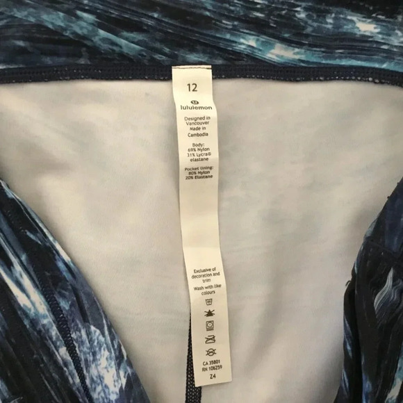 Lululemon Speed Up Crop leggings Shorelines Multi Blue lightweight  SZ 12 - Picture 8 of 16